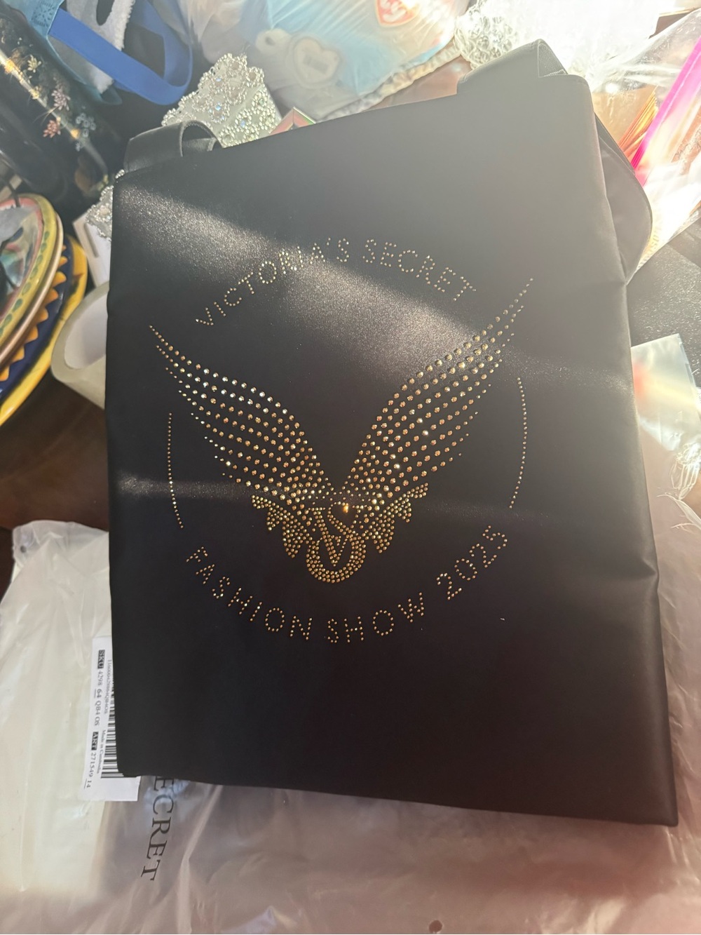 Victoria's Secret Black Bling Fashion Show Tote Bag 2025 NWT
